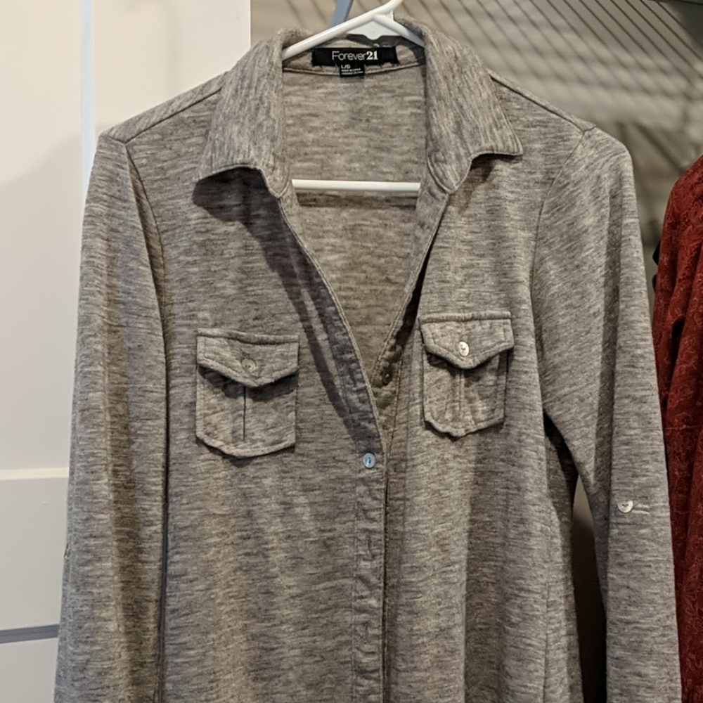 Button up grey sweater